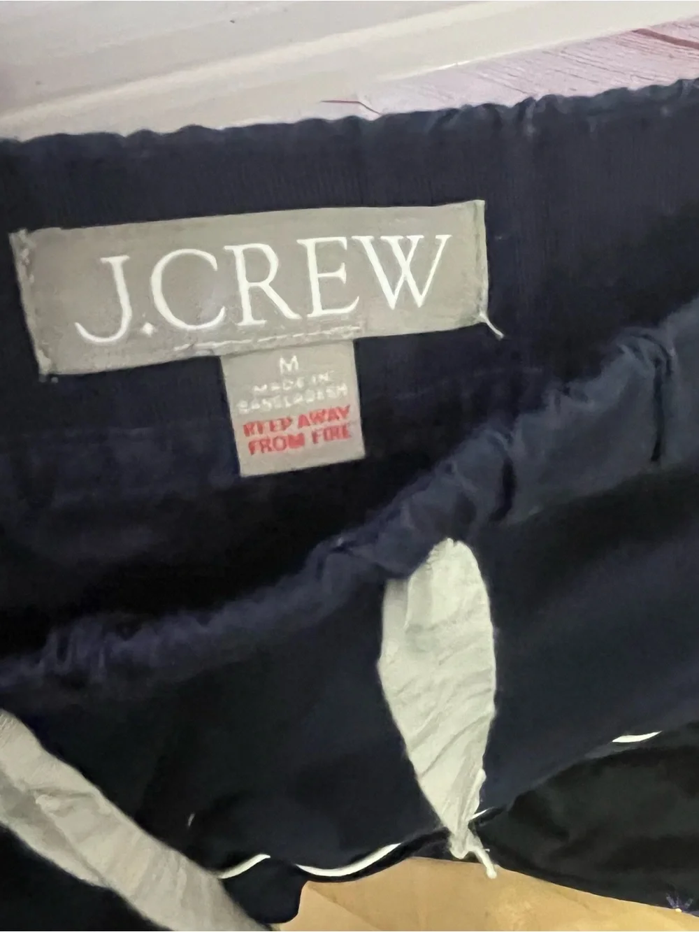 J.Crew 2 Piece Blue w/White Trim Pajama Short Set Medium